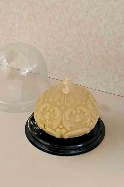 شمع مدل آینای اشرافی رنگ کرم آماده ارسال