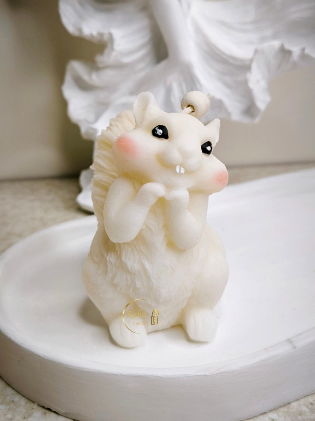 شمع فانتزی سنجاب با طراحی هنری و الهام از طبیعت، ساختهشده با دست و پارافین مرغوب – رها کندل۶