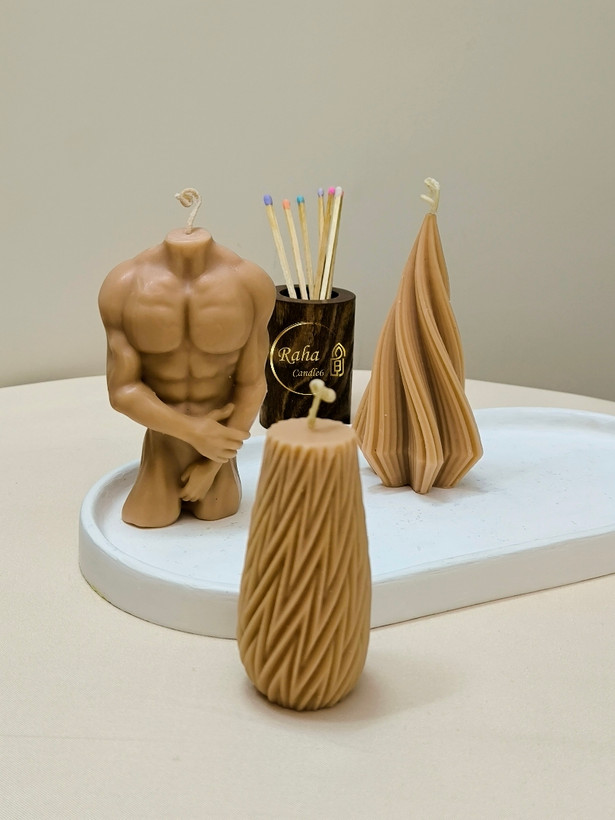 شمعهای رنگی و هنری هرکول، فرشته، گل و ماه رها کندل۶