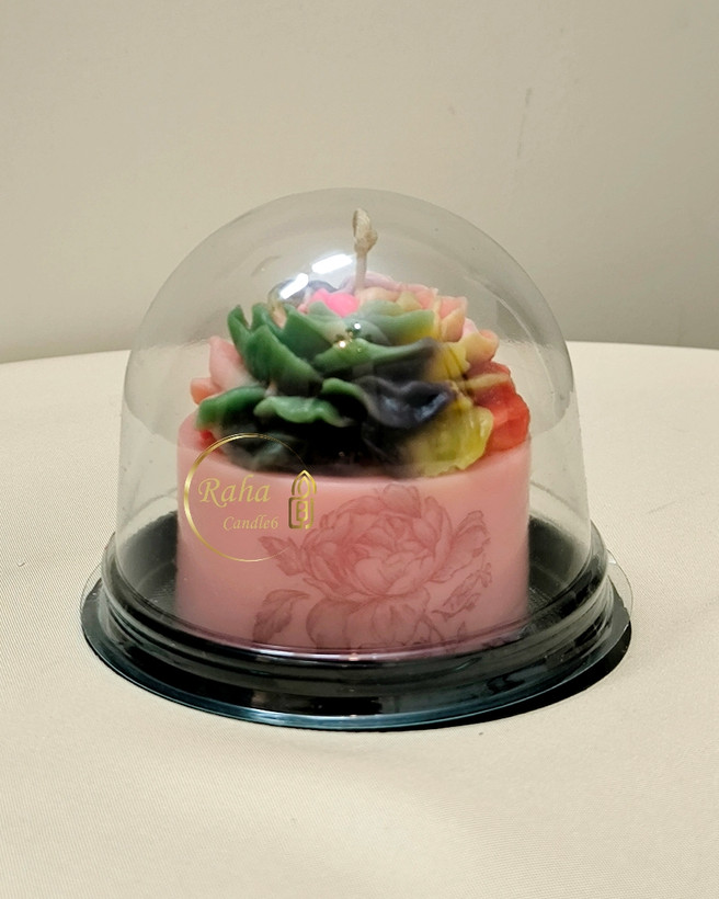 شمع آلاله معطر و تزیینی همراه با پایه کوتاه برای دکور منزل رها مال