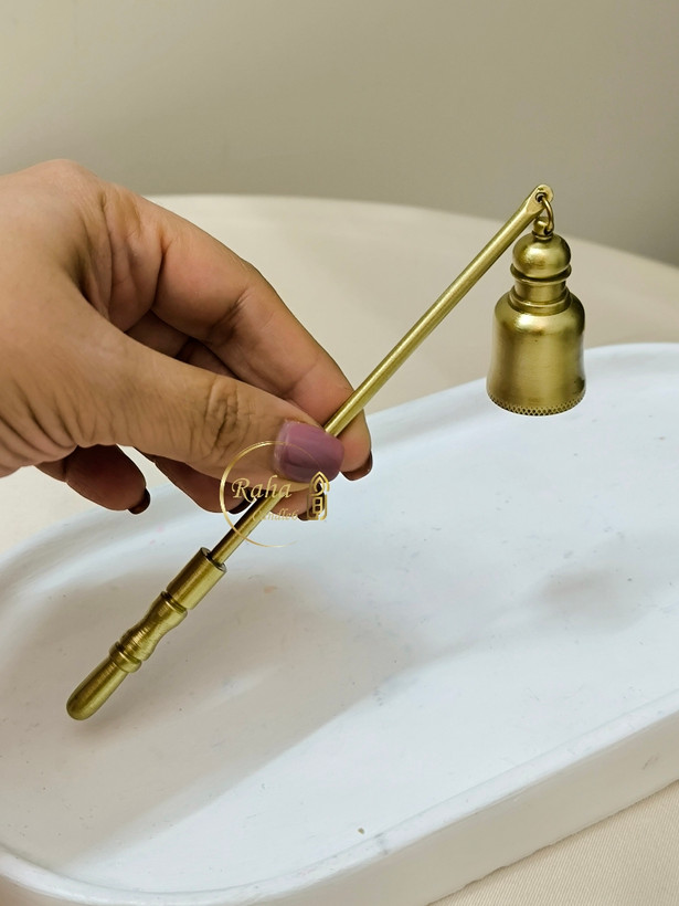 شمع خاموشکن برنجی طلایی ارتفاع ۱۶ سانت – مناسب دکوراسیون منزل، رها مال