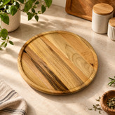 سینی و استند چوبی، درجه یک، قطر ۲۵ سانت، رها مال گالری