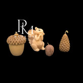 مجموعه شمعهای چند عددی سنجاب، بلوط، قارچ، گردو، مدل فانتزی در رنگبندی مختلف، رها مال